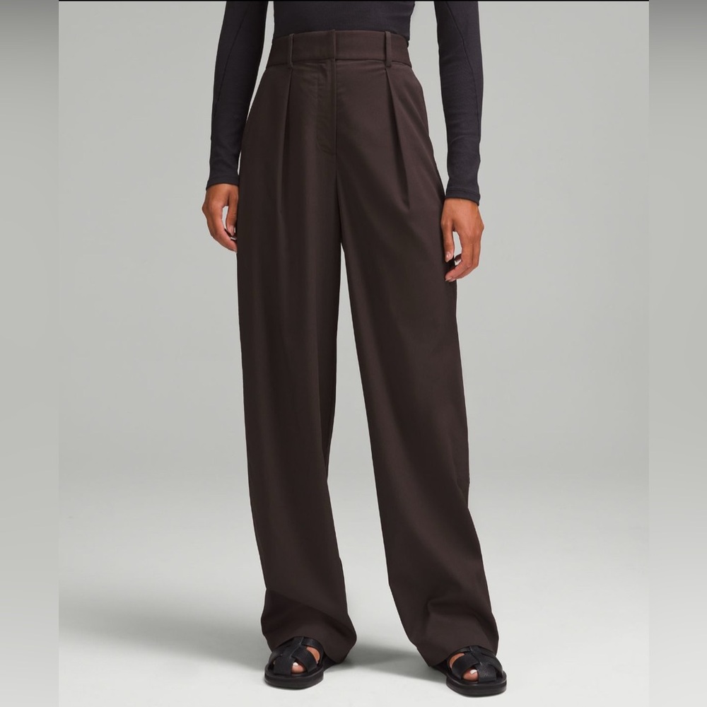 NWT Espresso Lululemon Pleat-Front High-Rise Trouser